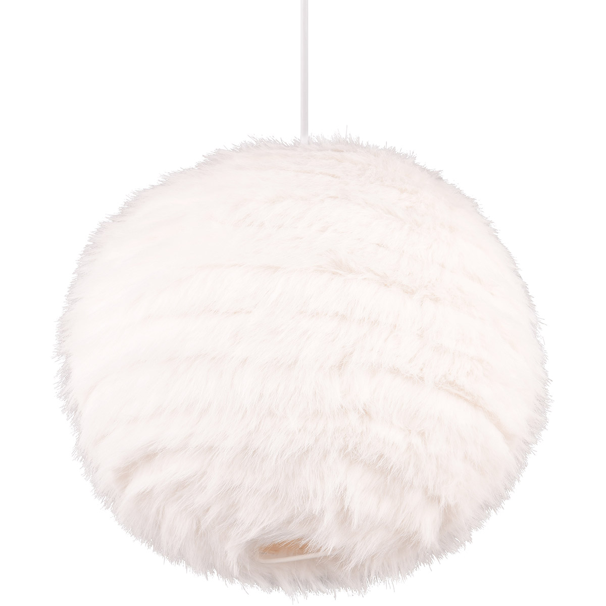 LED Suspension - Trion Fluffy - Douille E27 - 1-lumière - Rond - Taupe - Peluche Synthétique