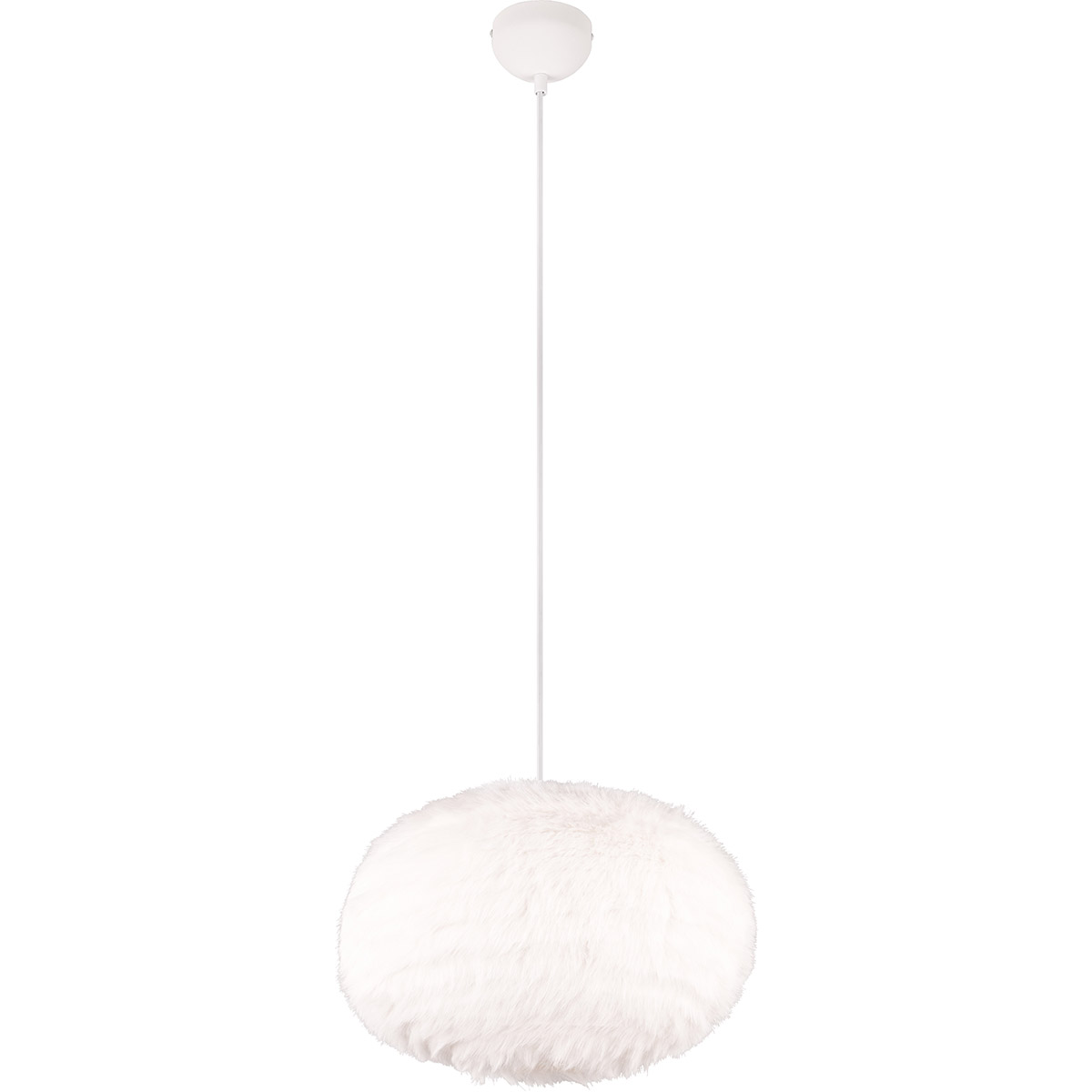 LED Suspension - Trion Fluffy XL - Douille E27 - 1-lumière - Rond - Taupe - Peluche Synthétique