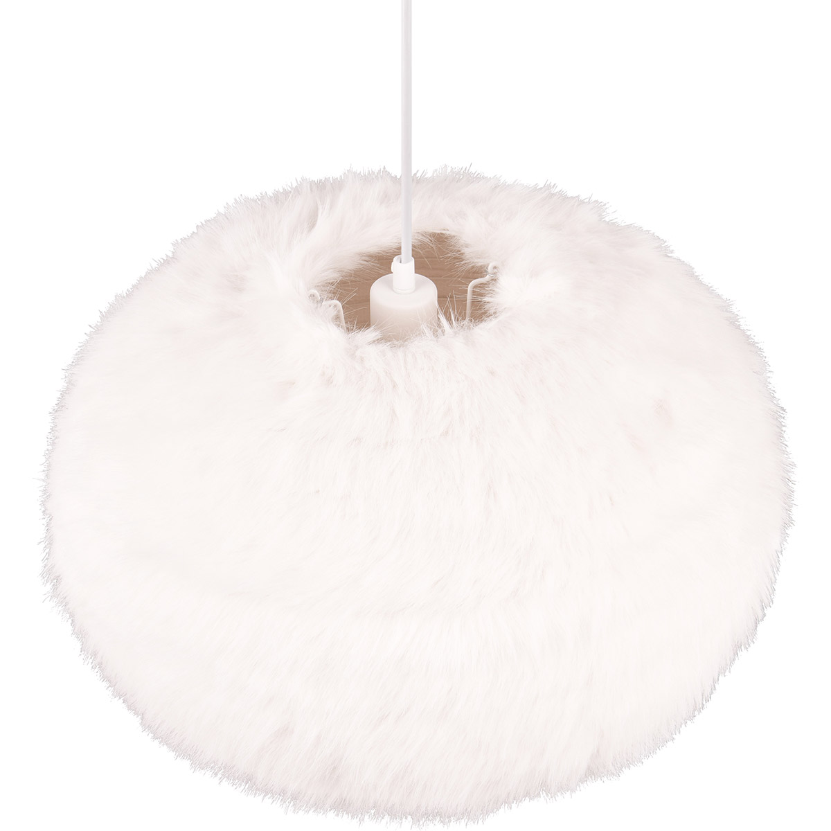 LED Suspension - Trion Fluffy XL - Douille E27 - 1-lumière - Rond - Taupe - Peluche Synthétique