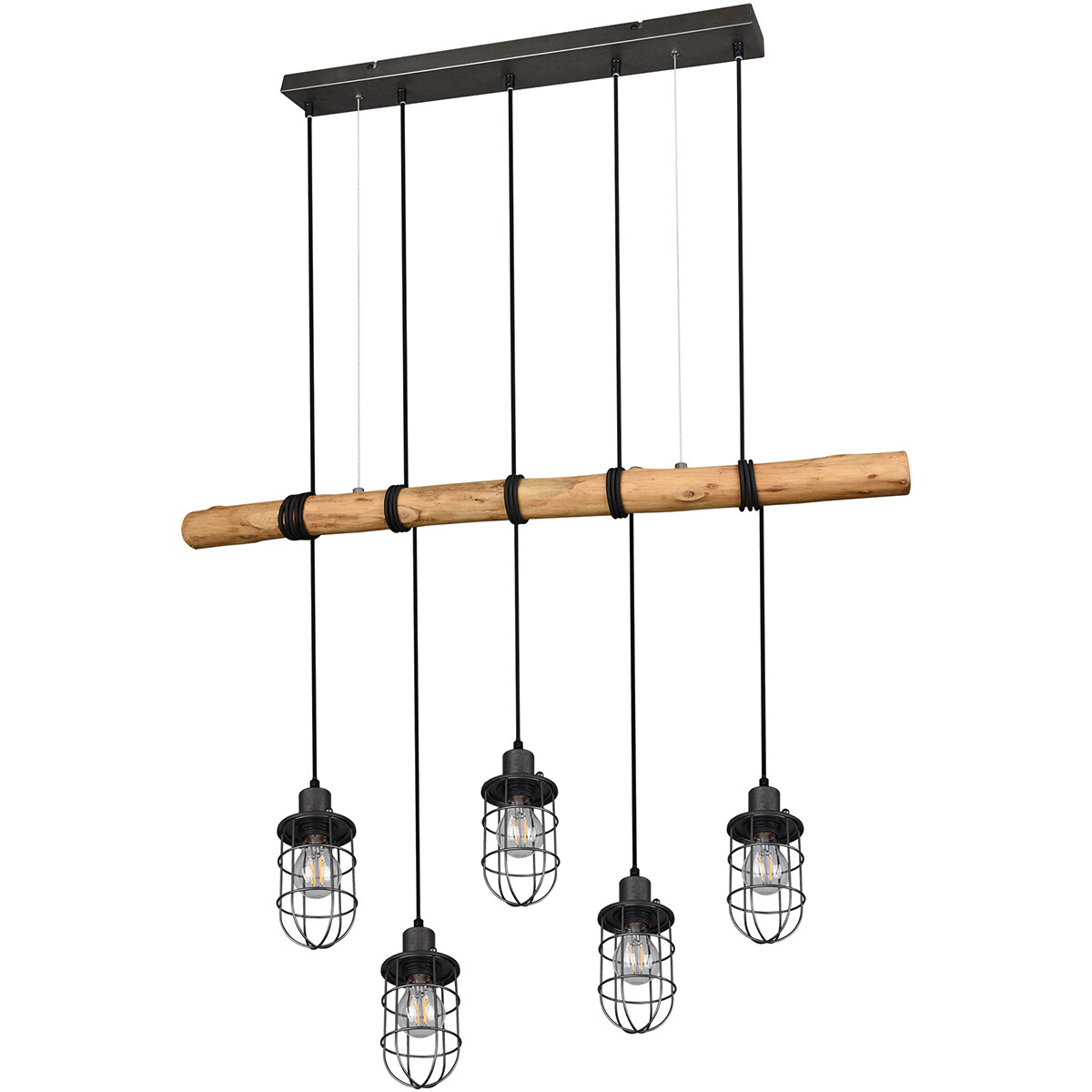 Suspension LED - Trion Fortes - Douille E27 - Rectangle - Nickel Antique - Aluminium