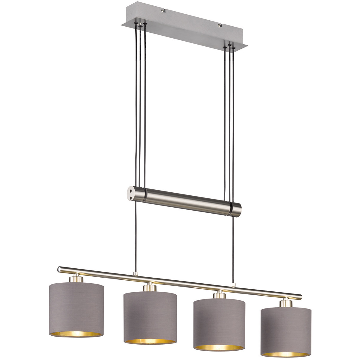 Suspension LED - Trion Gorino - Douille E14 - 4-lumières - Rectangle - Mat Brun - Aluminium