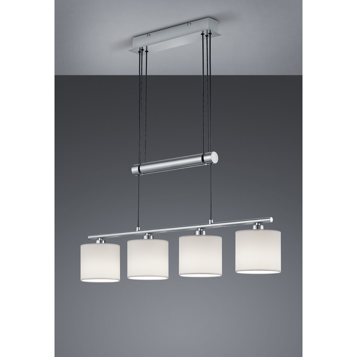 Suspension LED - Trion Gorino - Douille E14 - 4-lumières - Rectangle - Mat Blanc - Aluminium