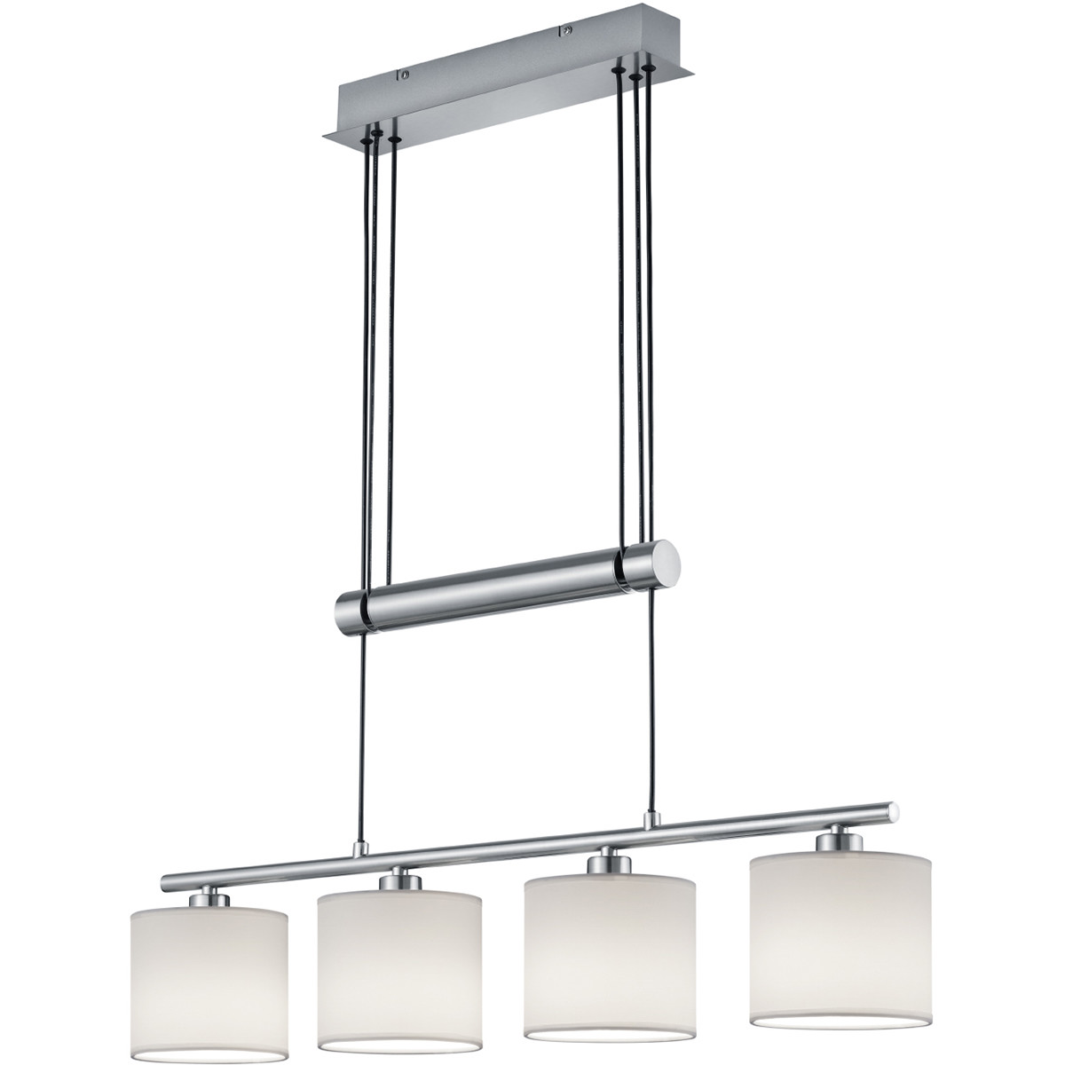 Suspension LED - Trion Gorino - Douille E14 - 4-lumières - Rectangle - Mat Blanc - Aluminium