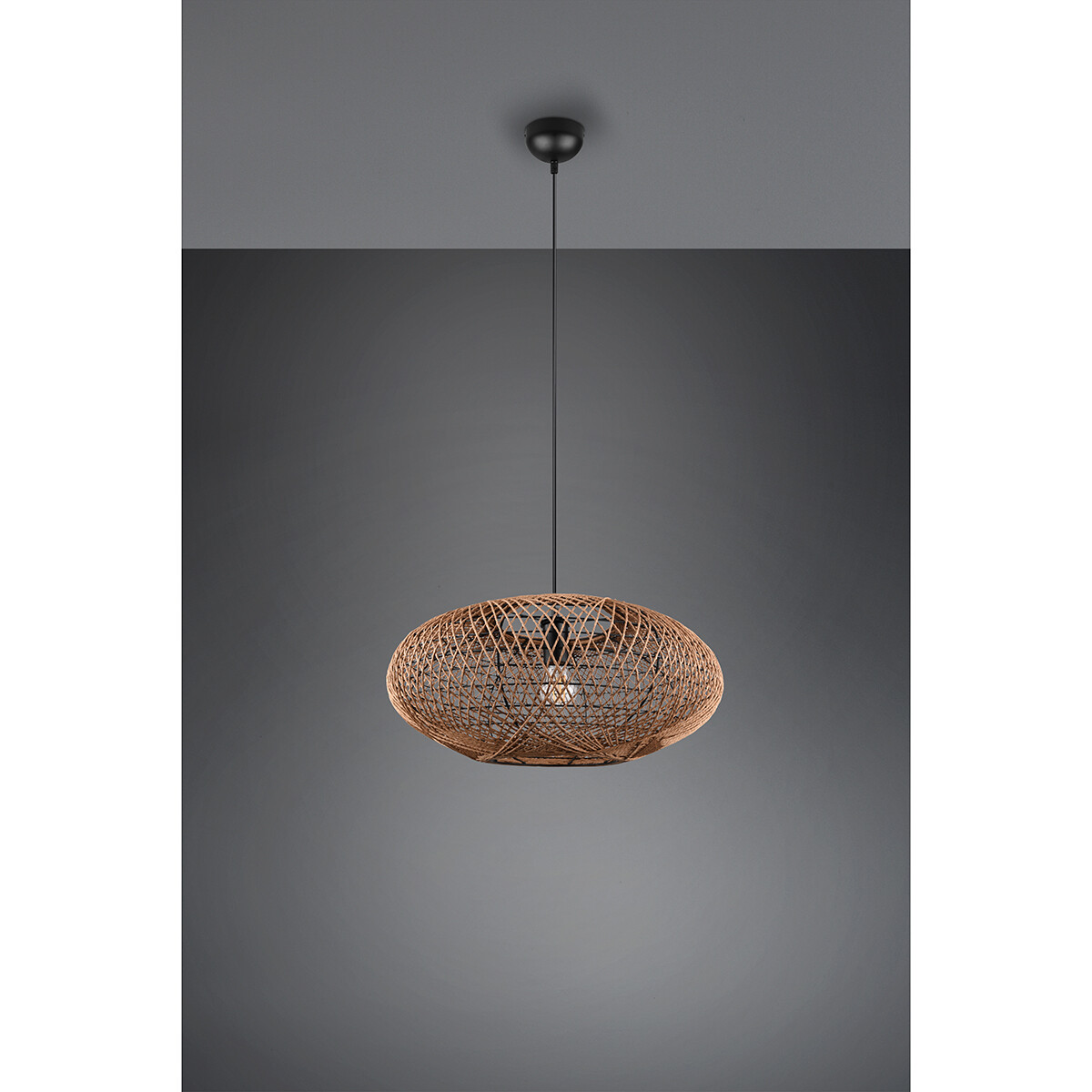 Suspension LED - Trion Hetra - Douille E27 - 1-lumière - Rond - Mat Noir - Aluminium