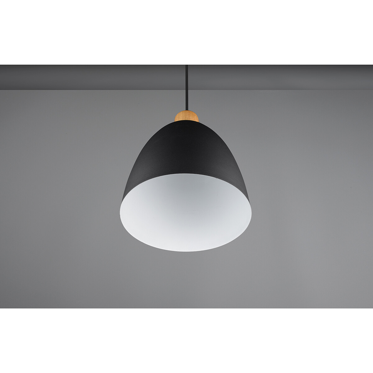 Suspension LED - Trion Jaguar - Douille E27 - Rond - Mat Noir - Aluminium - Jusqu'à 40W