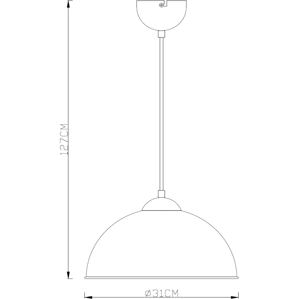 Suspension LED - Trion Jin - Douille E27 - Rond - Mat Noir - Aluminium