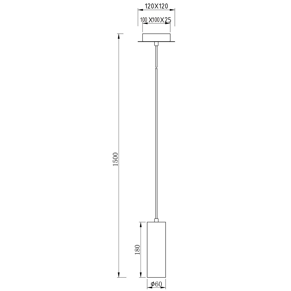 Suspension LED - Trion Mary - Douille GU10 - 1-lumière - Rond - Mat Blanc - Aluminium