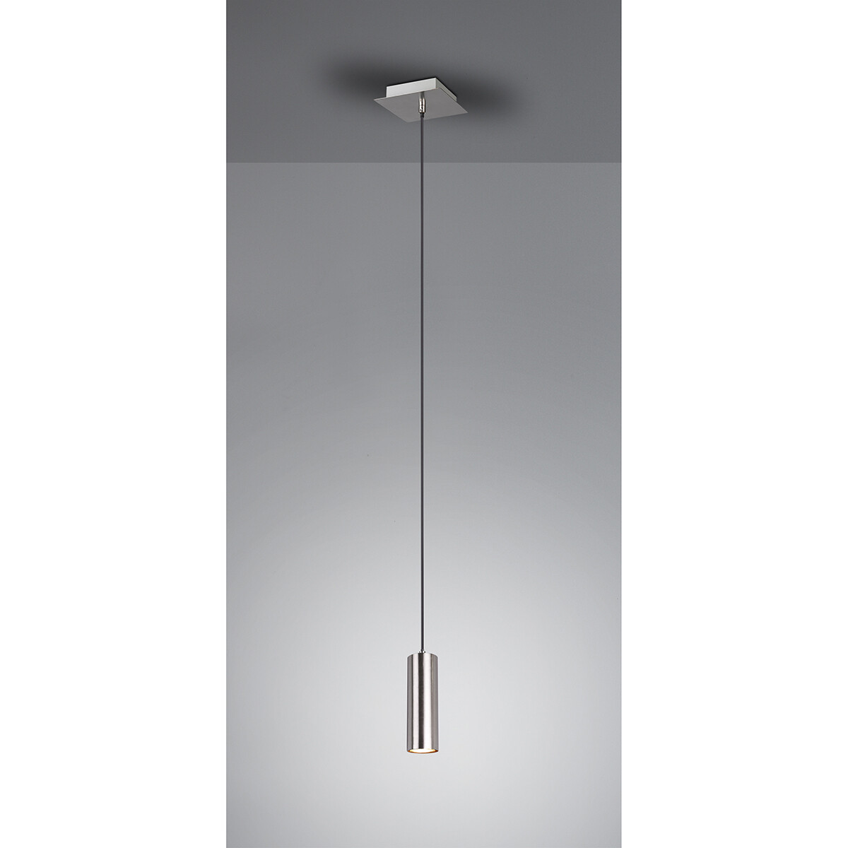 Suspension LED - Trion Mary - Douille GU10 - 1-lumière - Carré - Mat Nickel - Aluminium