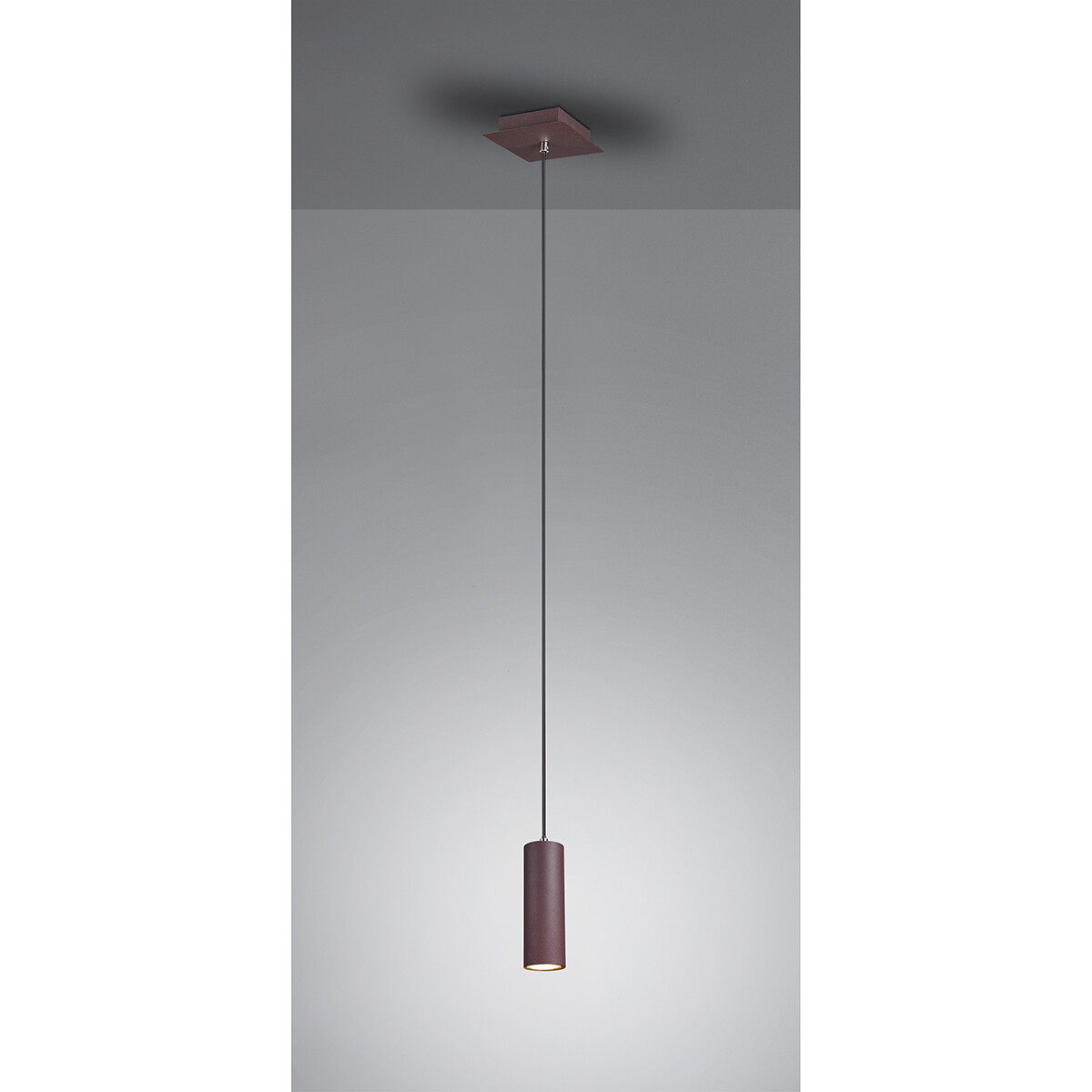 Suspension LED - Trion Mary - Douille GU10 - 1-lumière - Carré - Couleur Rouille - Aluminium