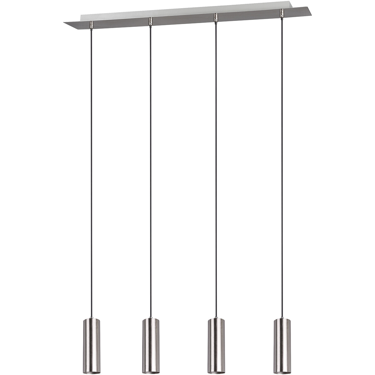 Suspension LED - Trion Mary - Douille GU10 - 4-lumières - Rectangle - Mat Nickel - Aluminium