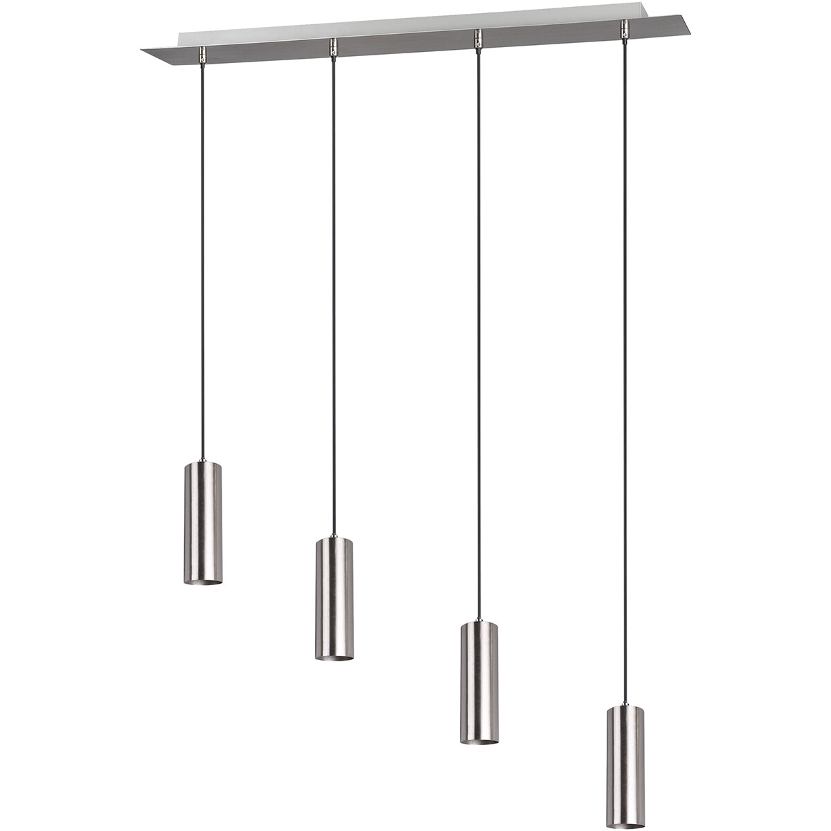 Suspension LED - Trion Mary - Douille GU10 - 4-lumières - Rectangle - Mat Nickel - Aluminium