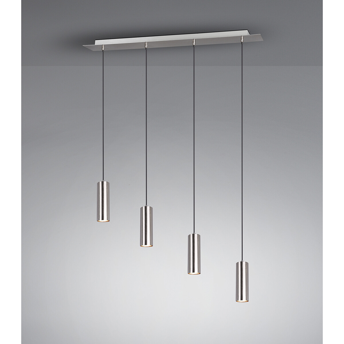 Suspension LED - Trion Mary - Douille GU10 - 4-lumières - Rectangle - Mat Nickel - Aluminium