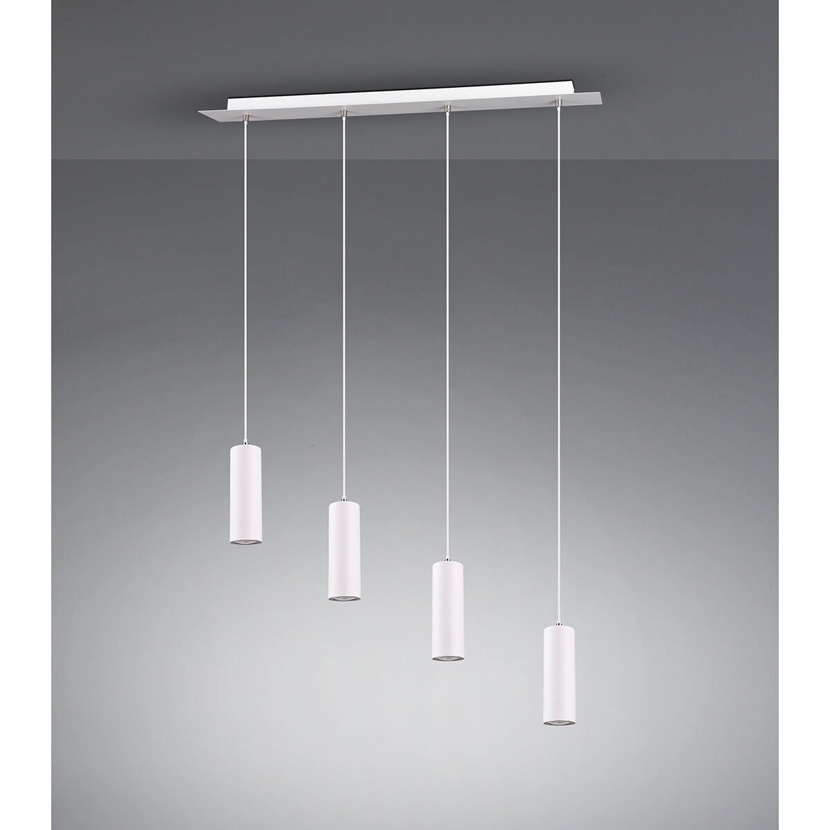 Suspension LED - Trion Mary - Douille GU10 - 4-lumières - Rectangle - Mat Blanc - Aluminium