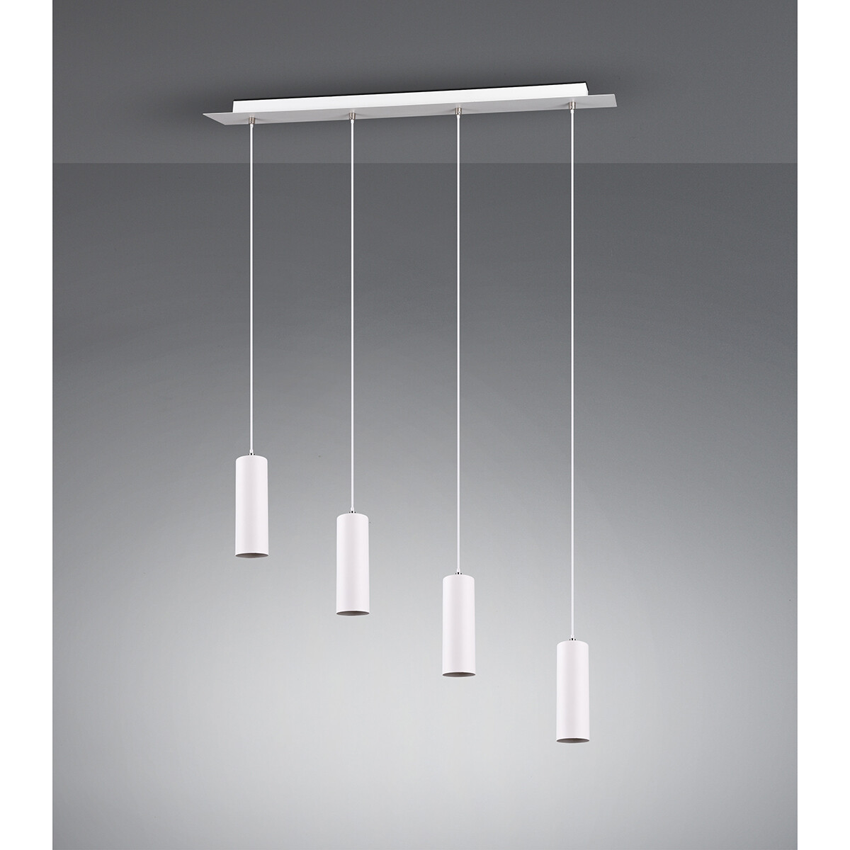 Suspension LED - Trion Mary - Douille GU10 - 4-lumières - Rectangle - Mat Blanc - Aluminium