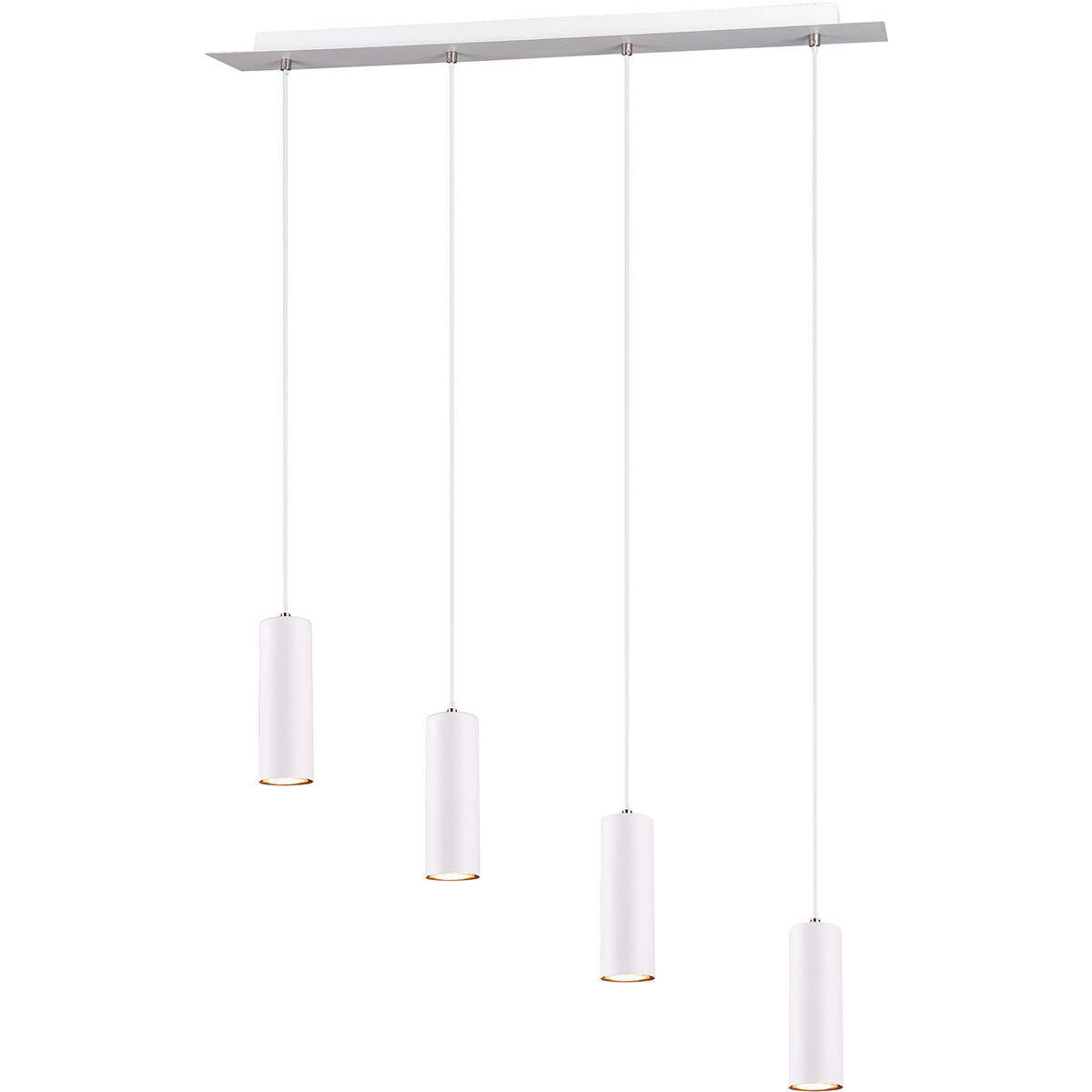 Suspension LED - Trion Mary - Douille GU10 - 4-lumières - Rectangle - Mat Blanc - Aluminium