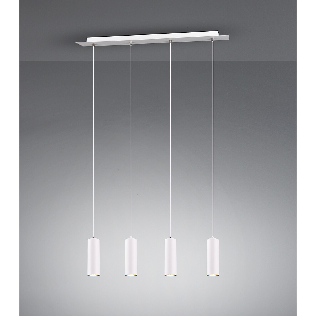 Suspension LED - Trion Mary - Douille GU10 - 4-lumières - Rectangle - Mat Blanc - Aluminium