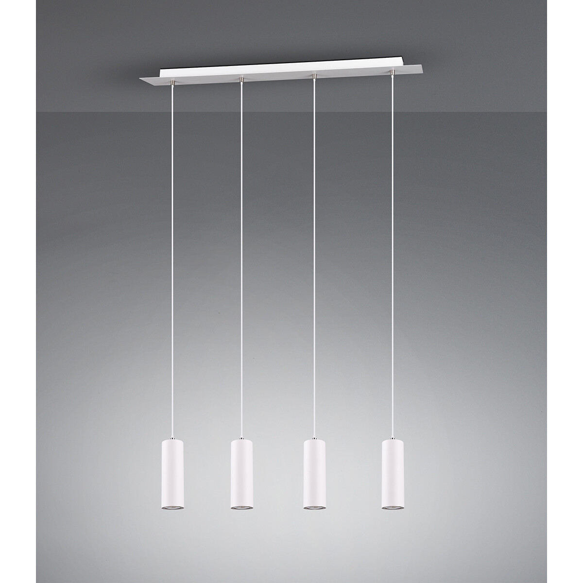 Suspension LED - Trion Mary - Douille GU10 - 4-lumières - Rectangle - Mat Blanc - Aluminium