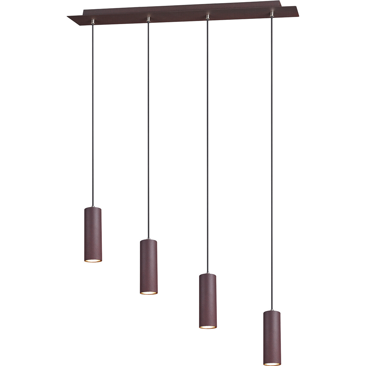 Suspension LED - Trion Mary - Douille GU10 - 4-lumières - Rectangle - Couleur Rouille - Aluminium