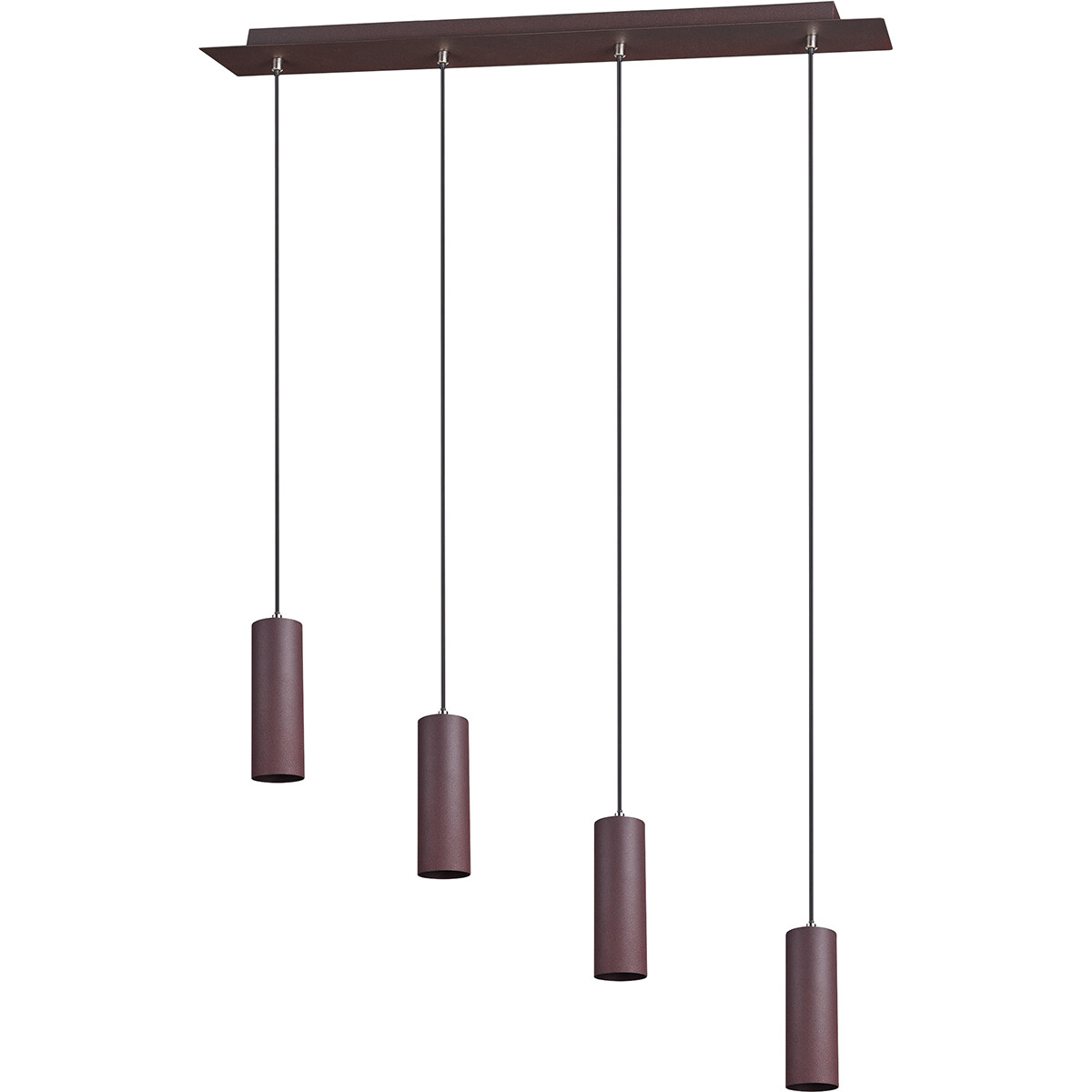 Suspension LED - Trion Mary - Douille GU10 - 4-lumières - Rectangle - Couleur Rouille - Aluminium