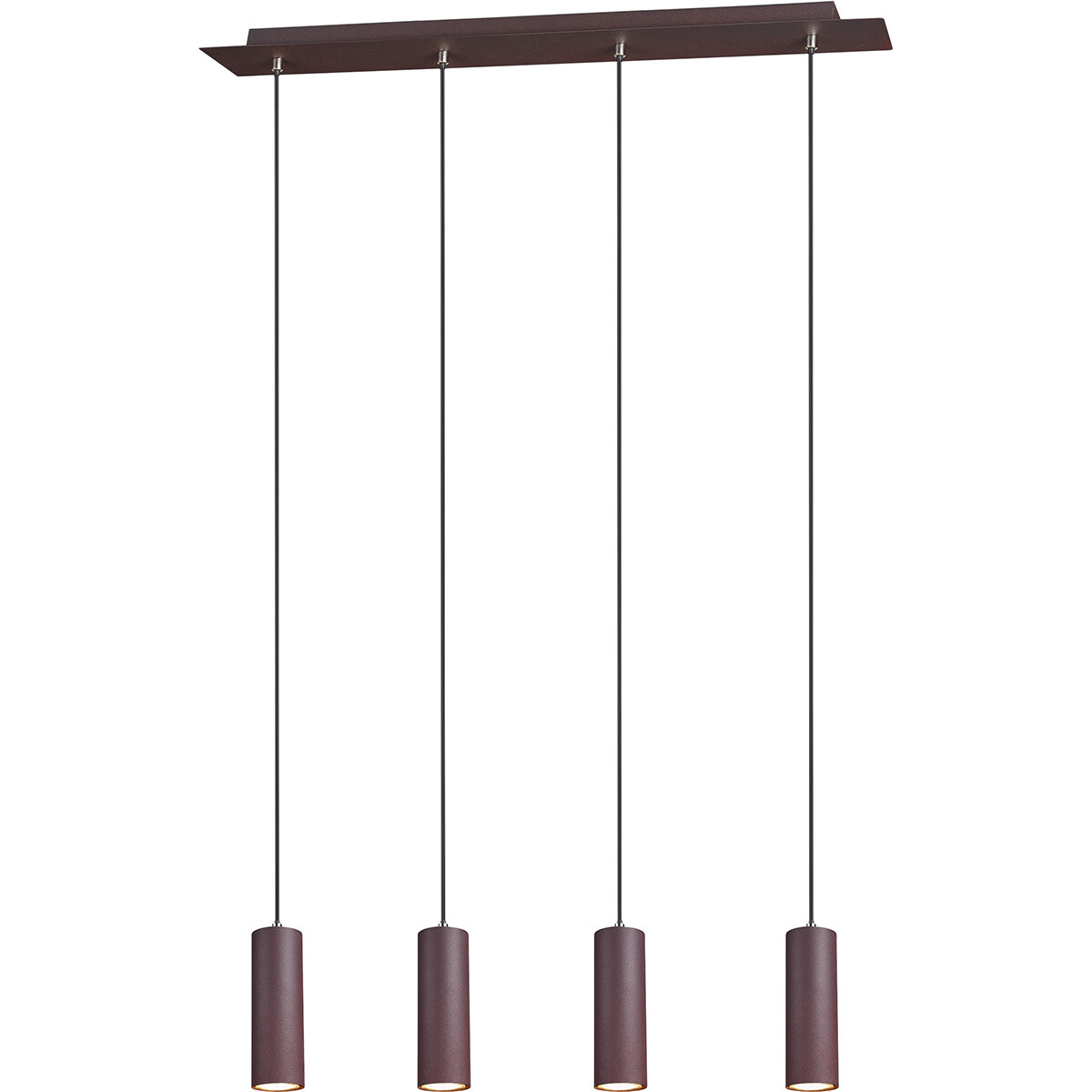 Suspension LED - Trion Mary - Douille GU10 - 4-lumières - Rectangle - Couleur Rouille - Aluminium