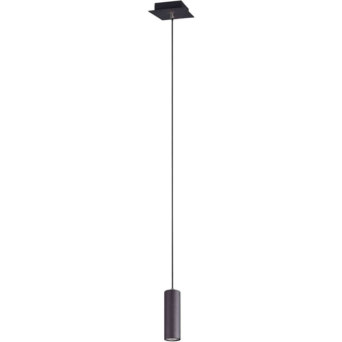 Suspension LED - Trion Mary - Douille GU10 - 1-lumière - Rond - Mat Noir - Aluminium