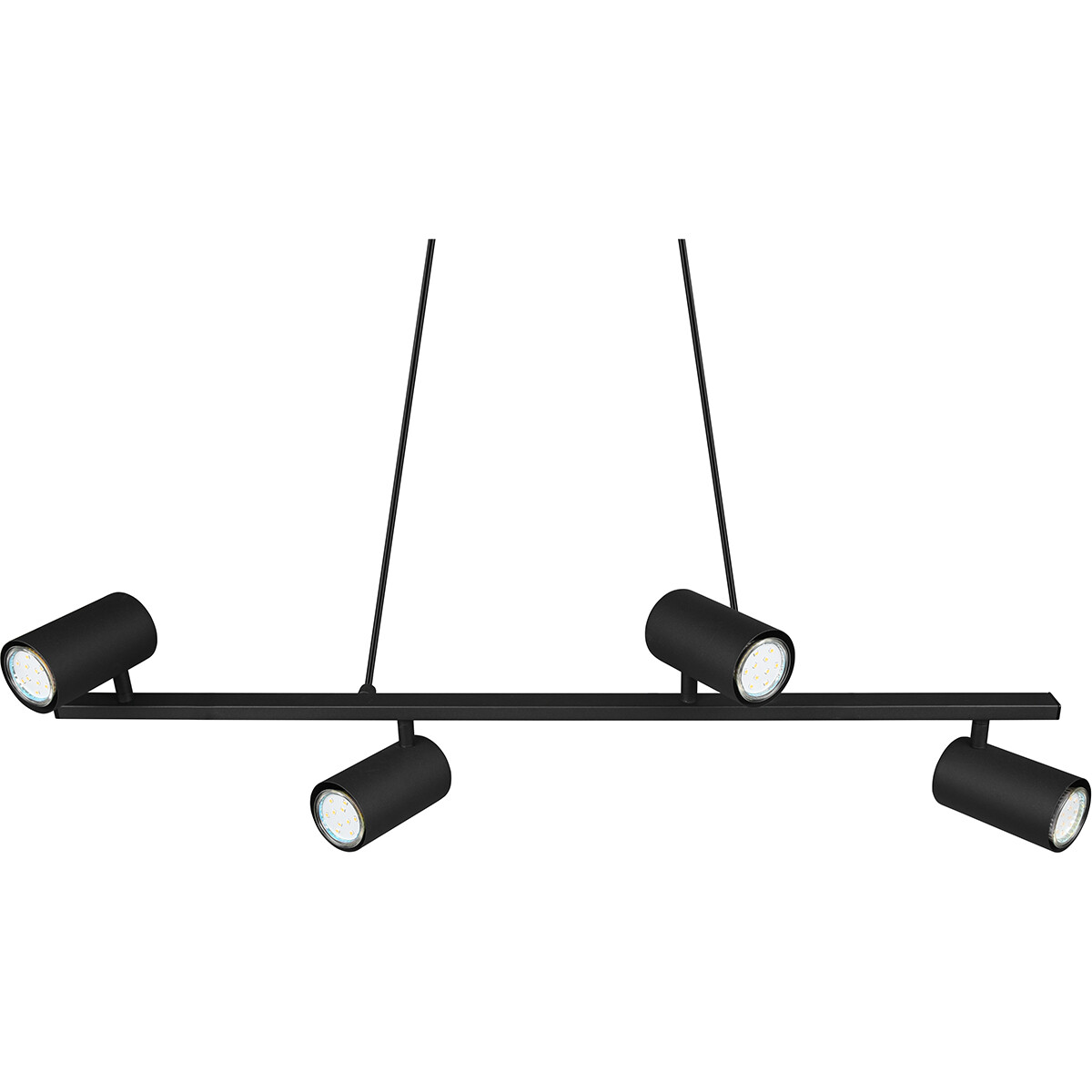 Suspension LED - Trion Milona - Douille GU10 - 4-lumières - Rond - Mat Noir - Aluminium