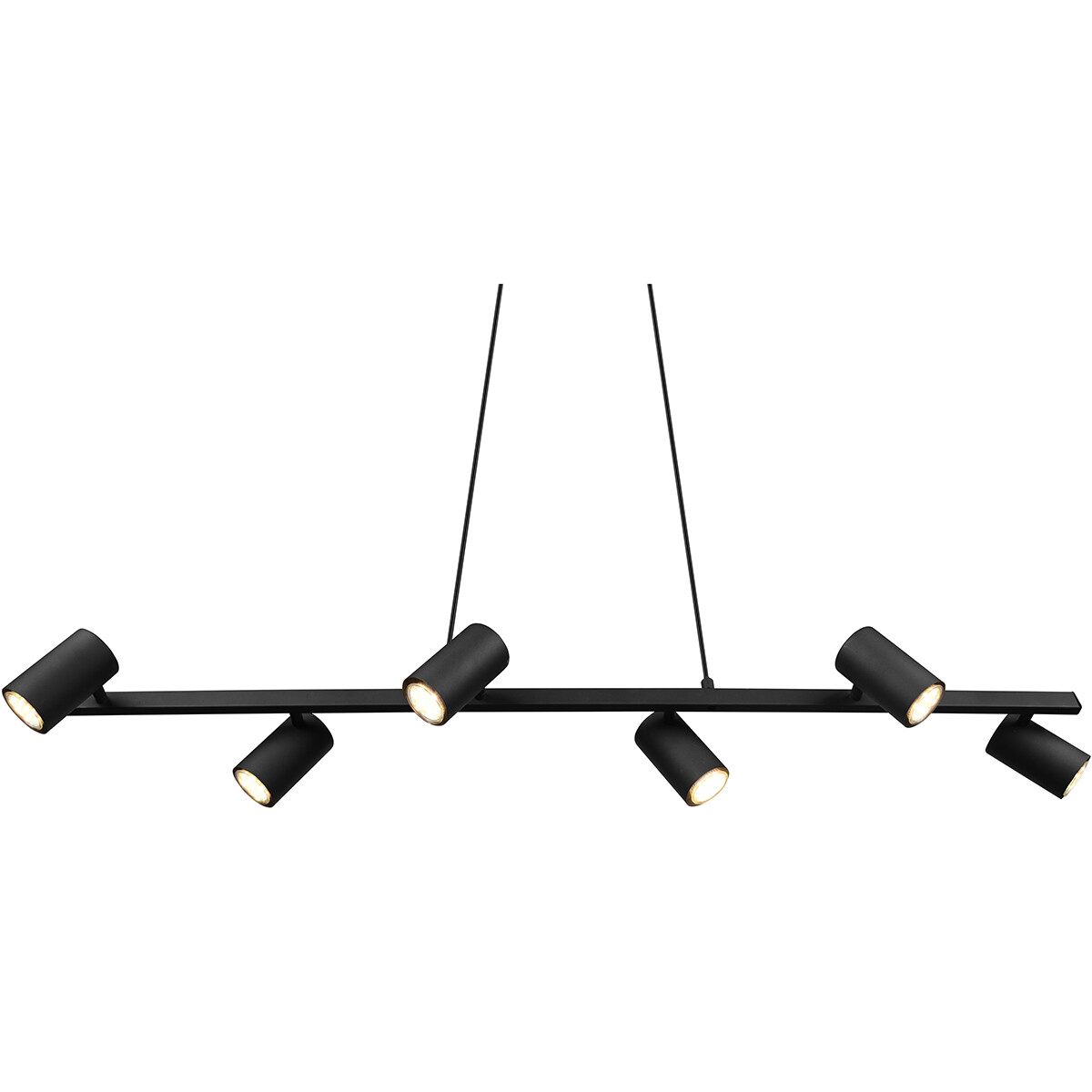 Suspension LED - Trion Milona - Douille GU10 - 6-lumières - Rond - Mat Noir - Aluminium