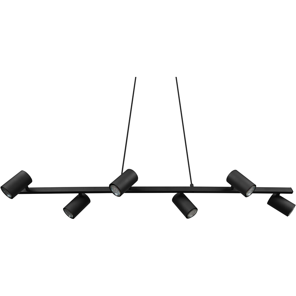 Suspension LED - Trion Milona - Douille GU10 - 6-lumières - Rond - Mat Noir - Aluminium