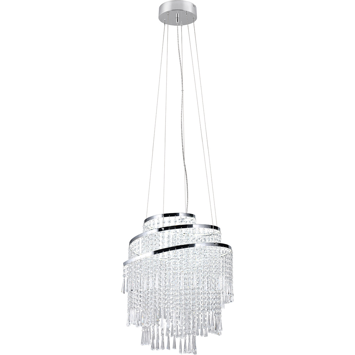 LED Suspension - Trion Mop - 38W - Couleur Ajustable - Gradable - Rond - Chrome - Métal