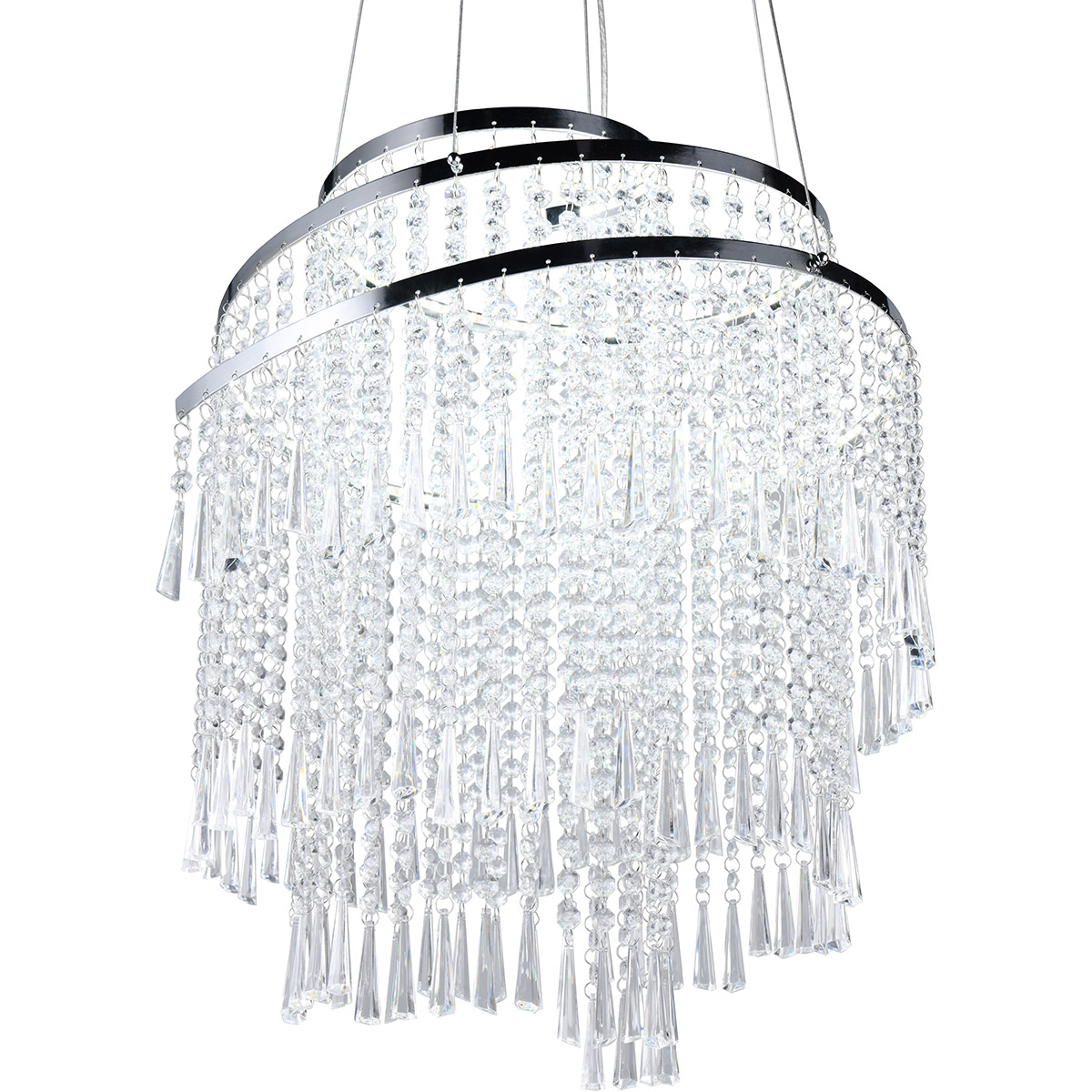 LED Suspension - Trion Mop - 38W - Couleur Ajustable - Gradable - Rond - Chrome - Métal