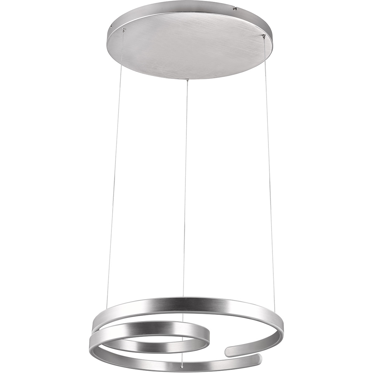 Suspension LED - Trion Renie - 68W - Blanc Chaud 3000K - Dimmable - Rond - Aluminium Brossé - Métal