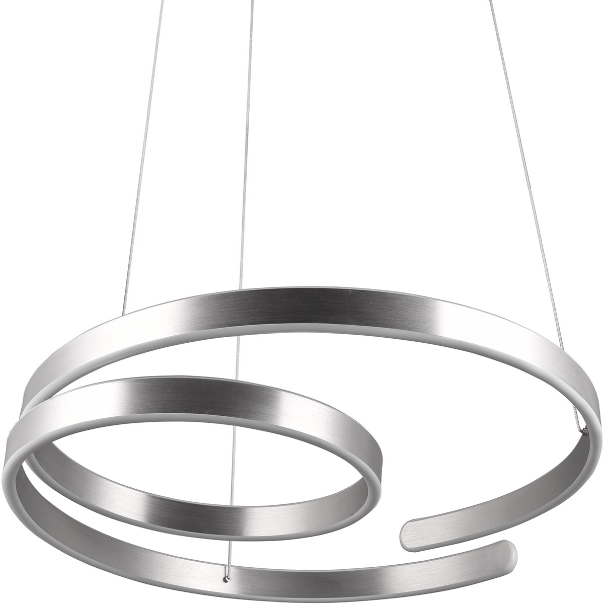 Suspension LED - Trion Renie - 68W - Blanc Chaud 3000K - Dimmable - Rond - Aluminium Brossé - Métal