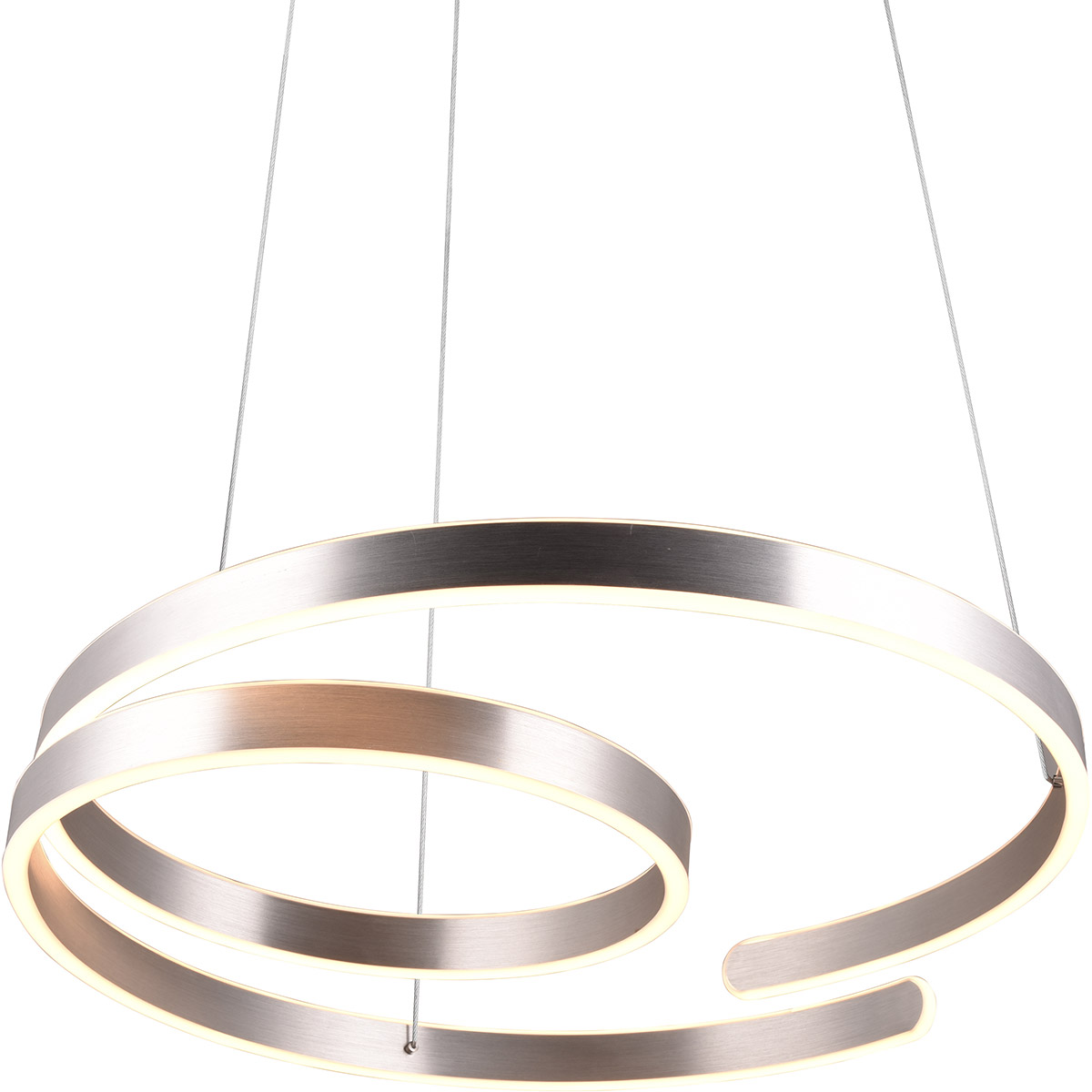 Suspension LED - Trion Renie - 68W - Blanc Chaud 3000K - Dimmable - Rond - Aluminium Brossé - Métal