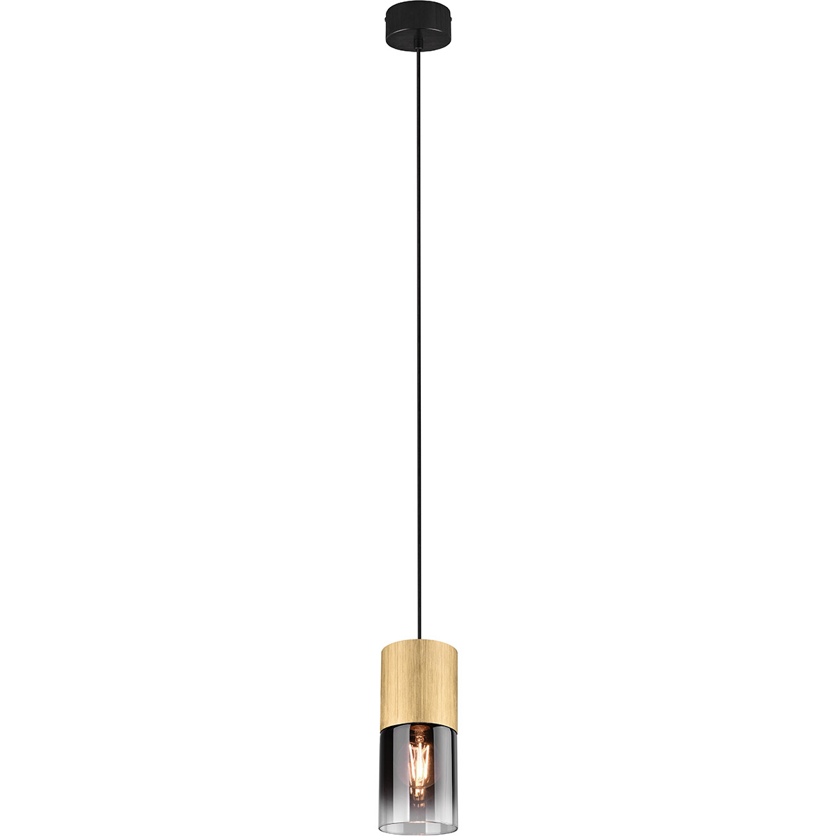 Suspension LED - Trion Roba - Douille E27 - 1-lumière - Rond - Mat Or - Aluminium