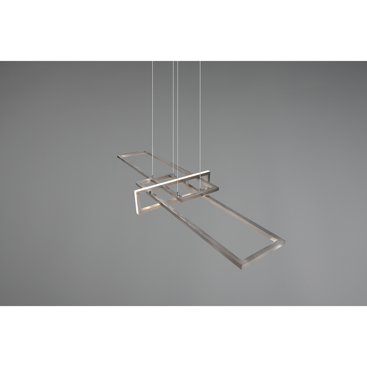 Suspension LED - Trion Salana - 34W - Blanc Chaud 3000K - Dimmable - Rectangle - Mat Nickel - Aluminium