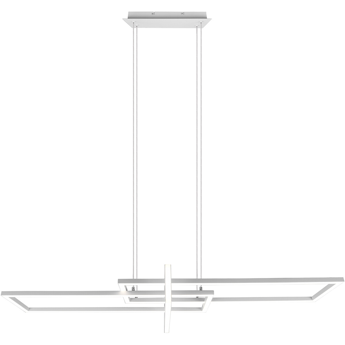 Suspension LED - Trion Salana - 34W - Blanc Chaud 3000K - Dimmable - Rectangle - Mat Blanc - Aluminium