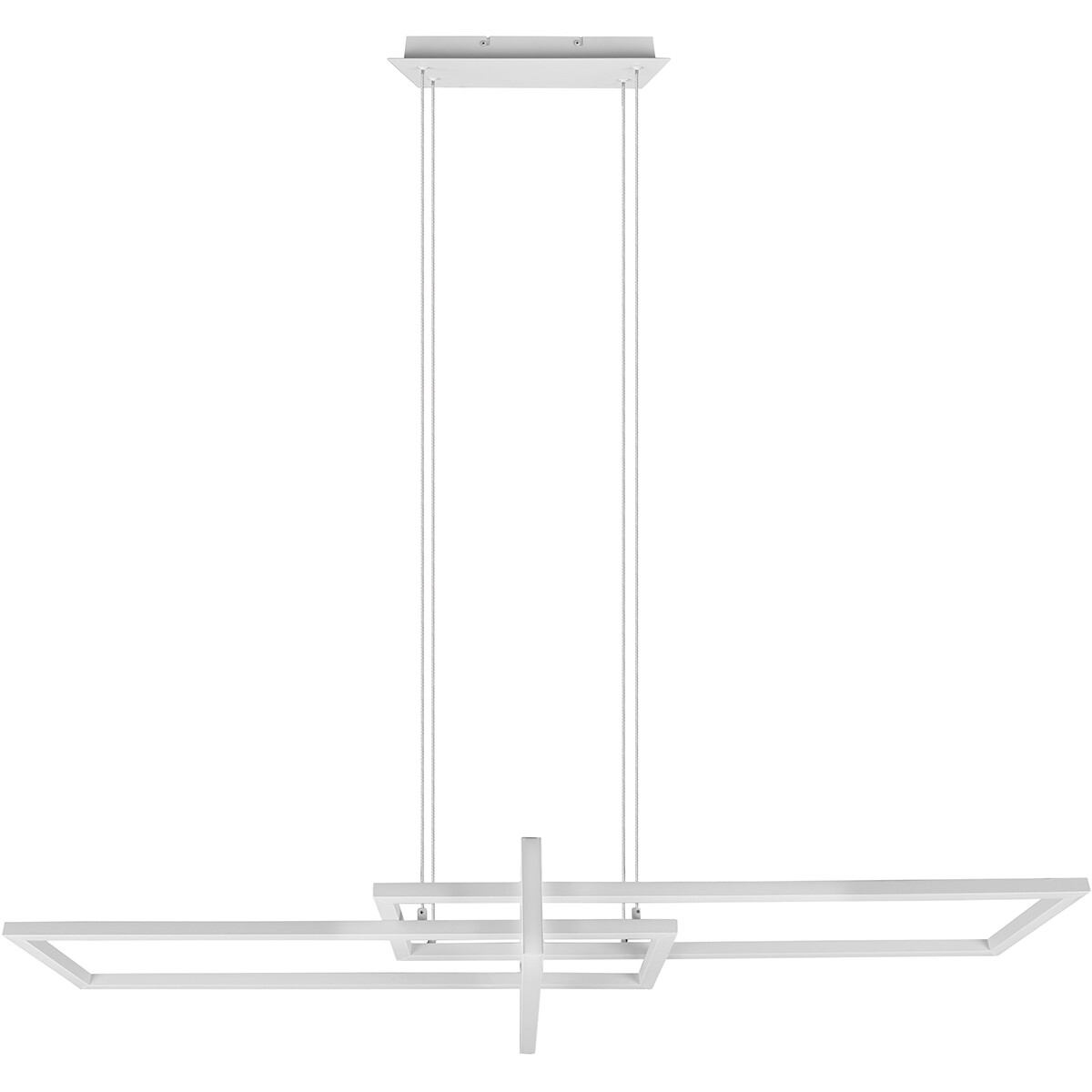 Suspension LED - Trion Salana - 34W - Blanc Chaud 3000K - Dimmable - Rectangle - Mat Blanc - Aluminium