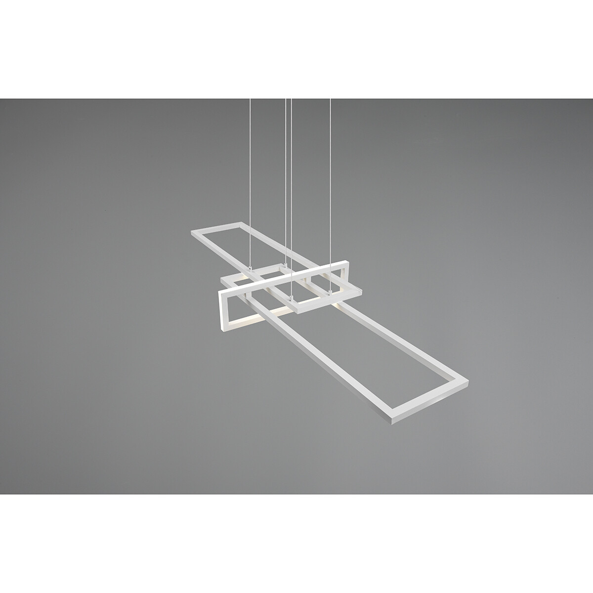 Suspension LED - Trion Salana - 34W - Blanc Chaud 3000K - Dimmable - Rectangle - Mat Blanc - Aluminium