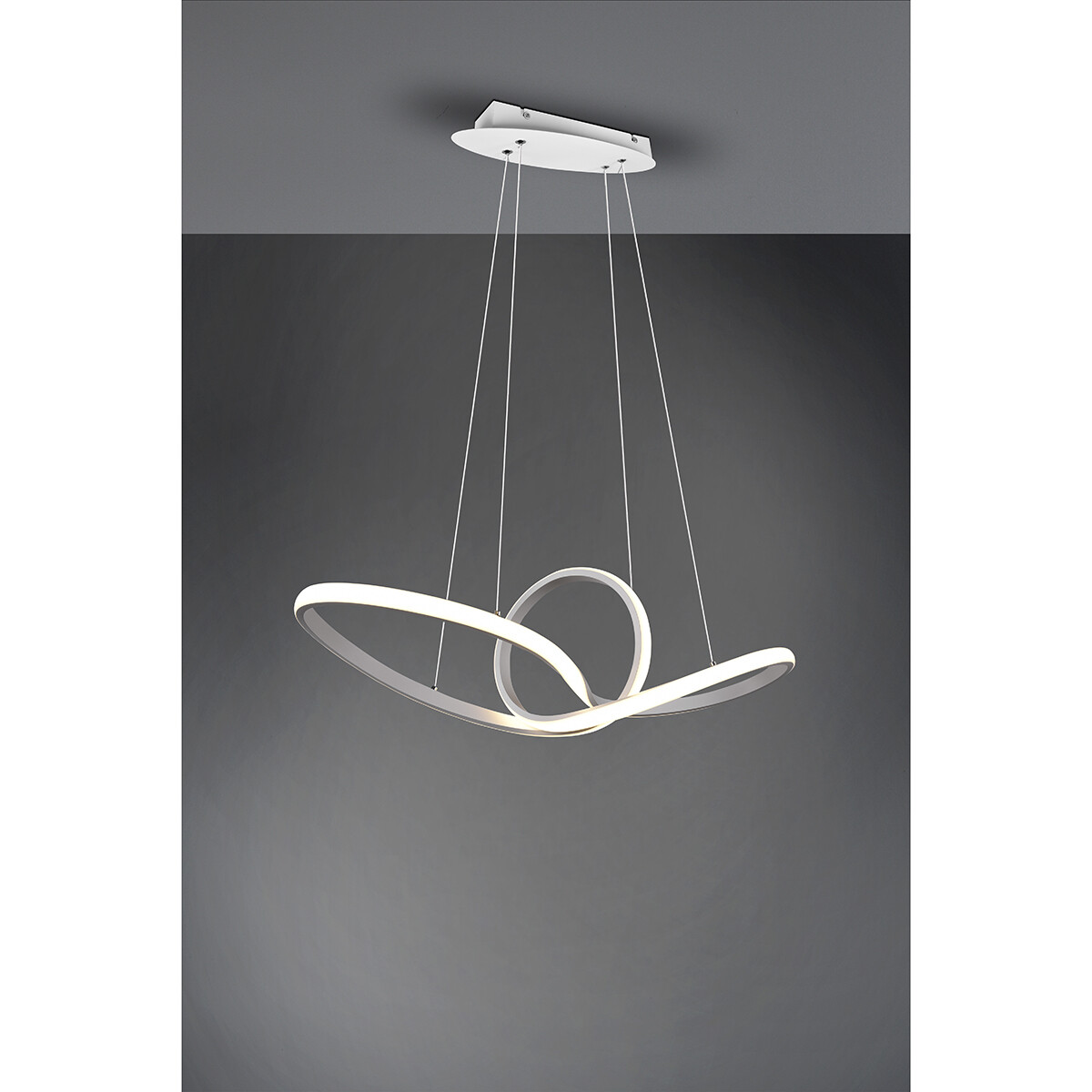 Suspension LED - Trion Sonso - 28W - Blanc Neutre 4000K - Dimmable - Rond - Mat Blanc - Aluminium