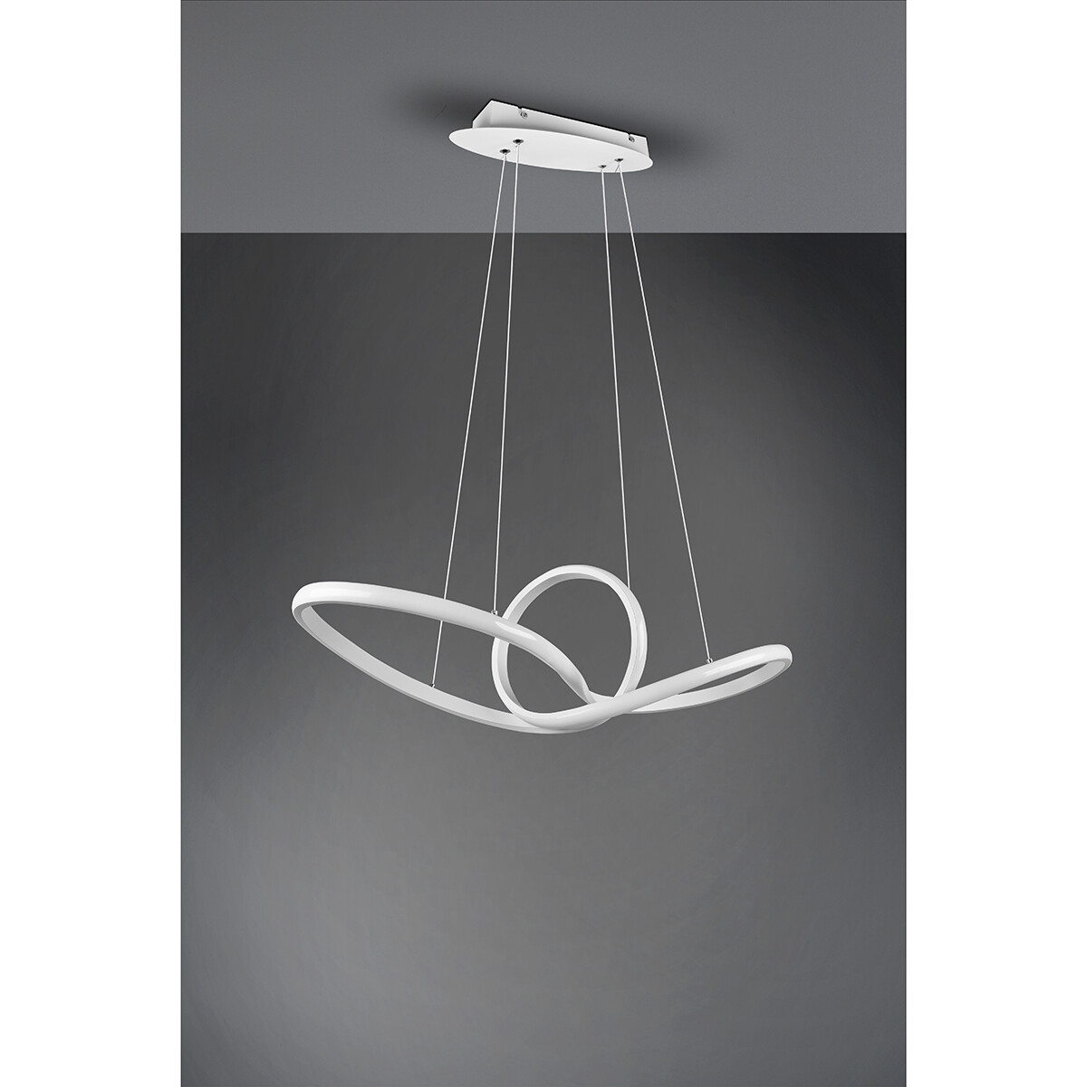 Suspension LED - Trion Sonso - 28W - Blanc Neutre 4000K - Dimmable - Rond - Mat Blanc - Aluminium