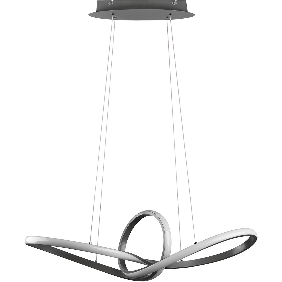 Suspension LED - Trion Sonso - 28W - Blanc Chaud 3000K - Dimmable - Rond - Mat Nickel - Aluminium