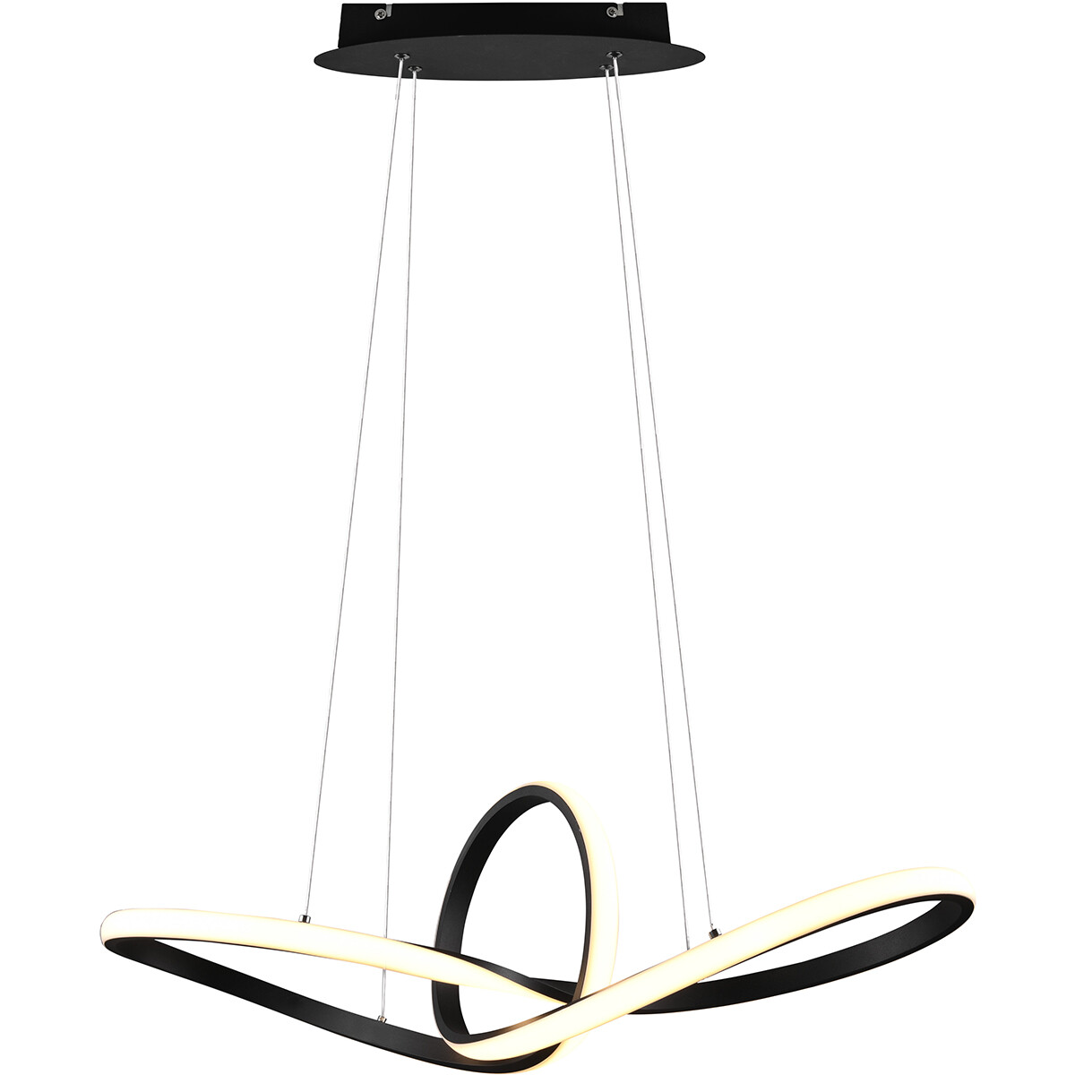 Suspension LED - Trion Sonso - 28W - Blanc Chaud 3000K - Dimmable - Rond - Mat Noir - Aluminium