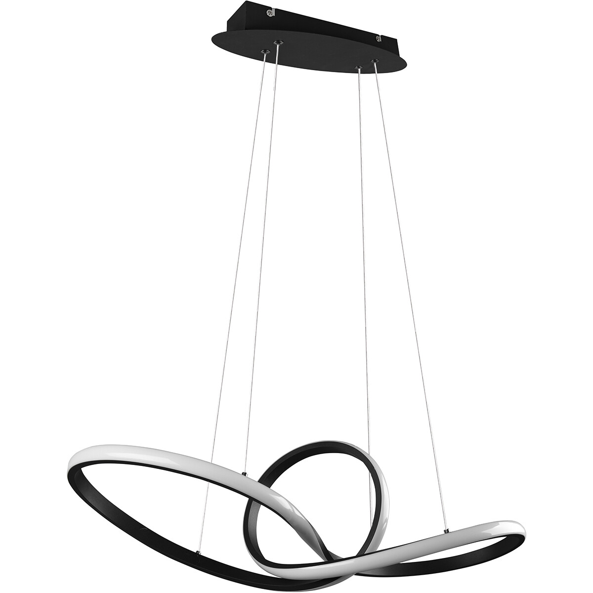 Suspension LED - Trion Sonso - 28W - Blanc Chaud 3000K - Dimmable - Rond - Mat Noir - Aluminium