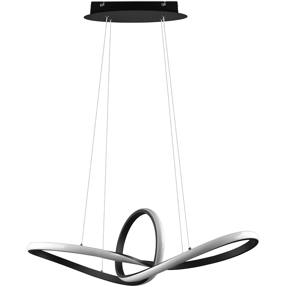 Suspension LED - Trion Sonso - 28W - Blanc Chaud 3000K - Dimmable - Rond - Mat Noir - Aluminium