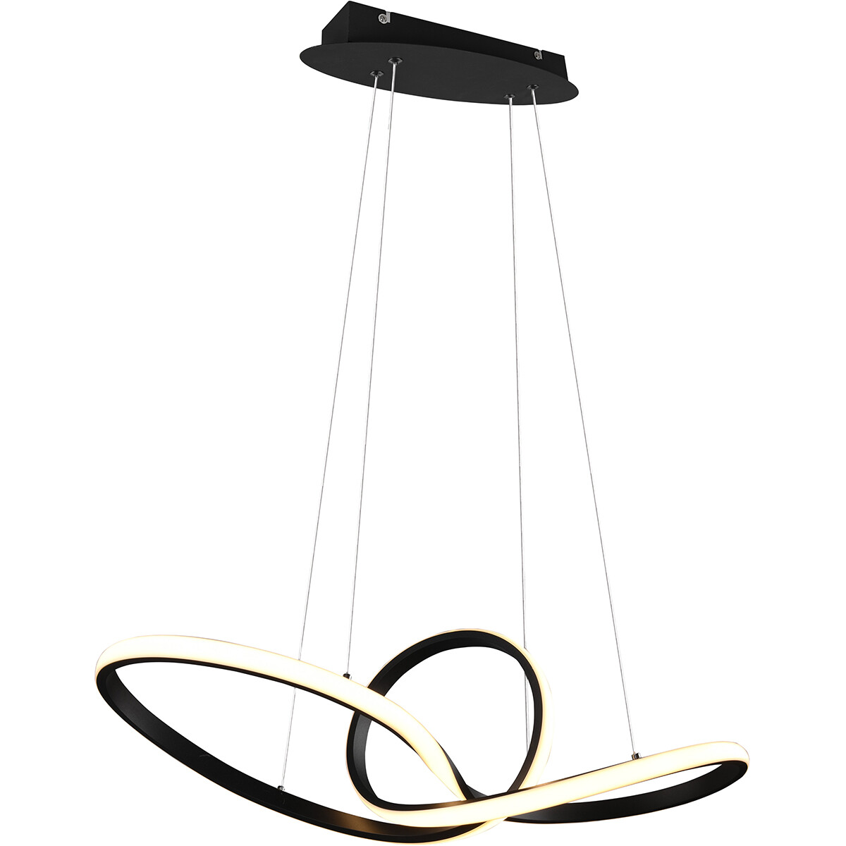 Suspension LED - Trion Sonso - 28W - Blanc Chaud 3000K - Dimmable - Rond - Mat Noir - Aluminium