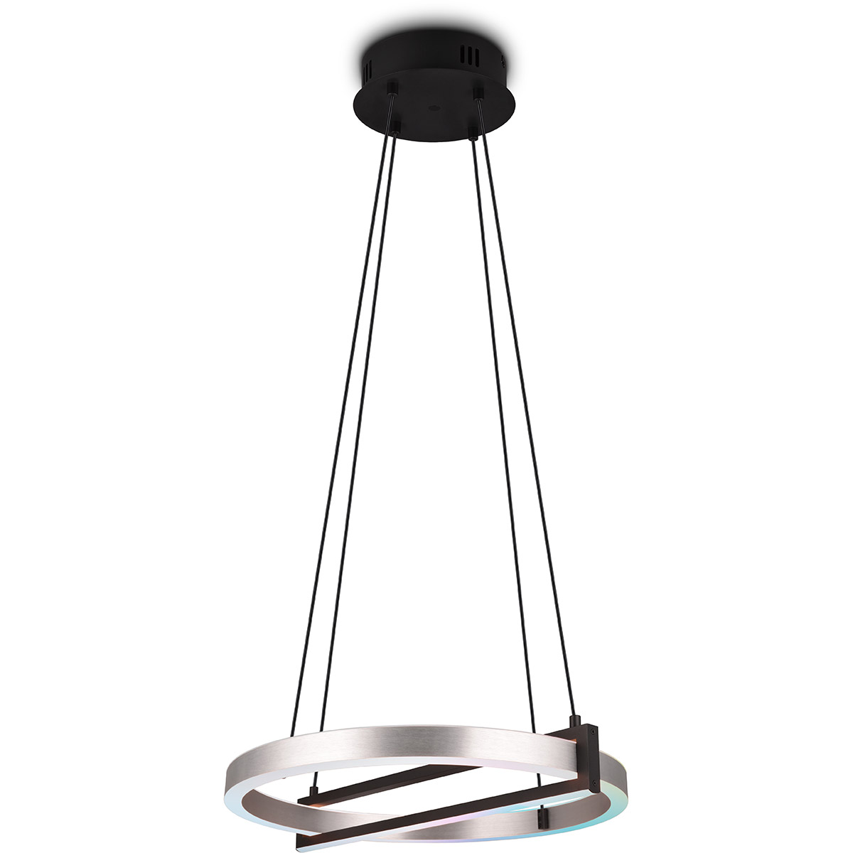 Suspension LED - Trion Tompie - 55W - Couleur ajustable - Dimmable - Ronde - Aluminium Brossé - Métal