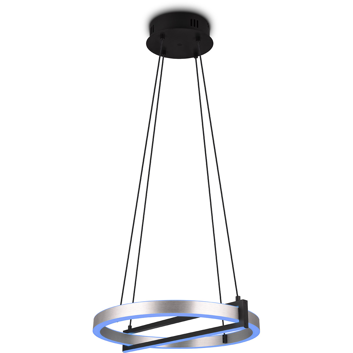 Suspension LED - Trion Tompie - 55W - Couleur ajustable - Dimmable - Ronde - Aluminium Brossé - Métal