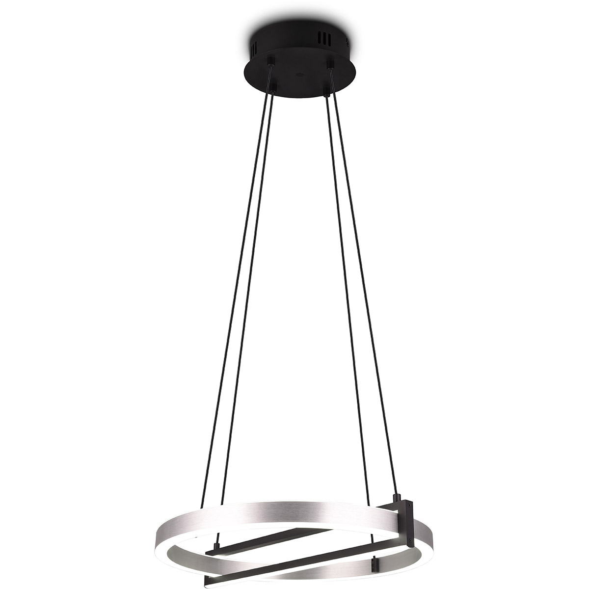 Suspension LED - Trion Tompie - 55W - Couleur ajustable - Dimmable - Ronde - Aluminium Brossé - Métal