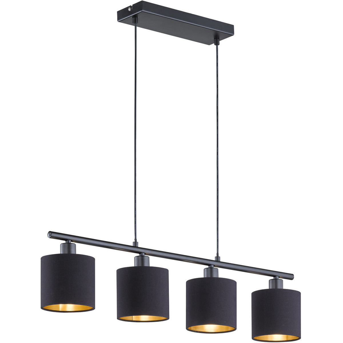 Suspension LED - Trion Torry - Douille E14 - Rectangle - Mat Noir - Aluminium