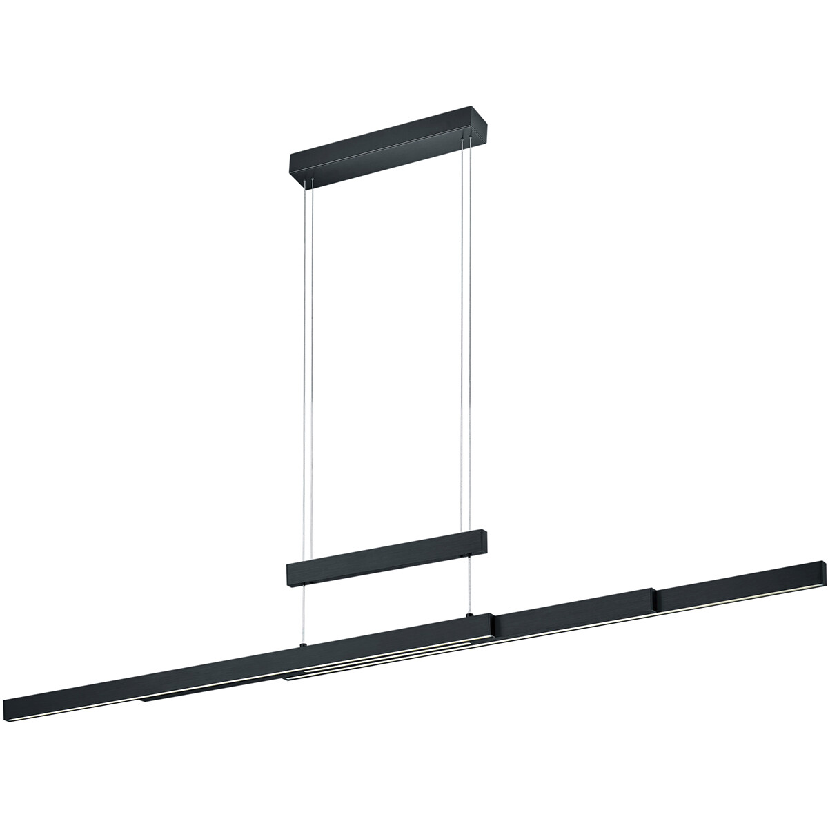 Suspension LED - Trion Trojan Up and Down - 54W - Couleur de lumière ajustable - Rectangle - Mat Noir - Aluminium